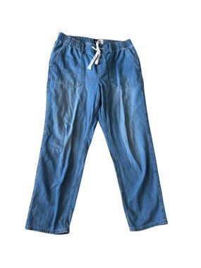 Casual Blue Drawstring Jeans